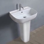 CeraStyle 078500U-PED Rectangular White Ceramic Pedestal Sink